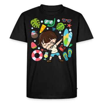 Dabbing Boy Beach Lifestyle Summertime Moderate - Men's Premium Organic T-Shirt - black - Front - Nico (187cm)