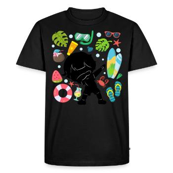 Silhouette Dabbing Boy Summer Time Beach Style - Men's Premium Organic T-Shirt - black - Front - Nico (187cm)