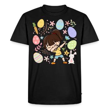Dabbing Girl Colorful Eggs Easter Costume Holiday - Men's Premium Organic T-Shirt - black - Front - Nico (187cm)