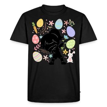 Silhouette Fille Oeufs Colorés Costume de Pâques - T-shirt Premium bio Homme - noir - Devant - Nico (187cm)