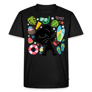 Silhouette Dabbing Girl Summer Time Beach Style - Men's Premium Organic T-Shirt - black - Front - Nico (187cm)