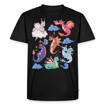 Flight of Dragons Mignon Élémentaire Mythique - T-shirt Premium bio Homme - noir - Devant - Nico (187cm)