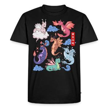 Flight of Dragons Mignon Élémentaire Mythique - T-shirt Premium bio Homme - noir - Devant - Nico (187cm)