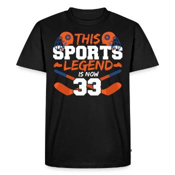 This sports legend is now 33, hockey game 33. - Men's Premium Organic T-Shirt - black - Front - Nico (187cm)