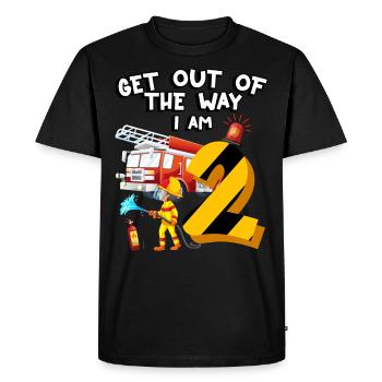 Fire engine firefighting I am 9 years old - Men's Premium Organic T-Shirt - black - Front - Nico (187cm)