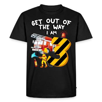 Fire Truck Fire Fighting I am 3 years old - Men's Premium Organic T-Shirt - black - Front - Nico (187cm)