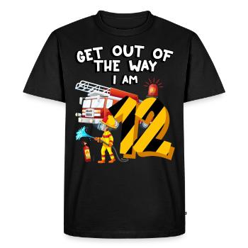 Fire Truck Fire Fighting I am 12 years old - Men's Premium Organic T-Shirt - black - Front - Nico (187cm)