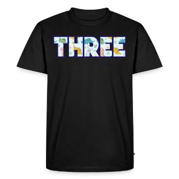 Three years of colorful dinosaurs 3rd birthday - Men's Premium Organic T-Shirt - black - Front - Nico (187cm)