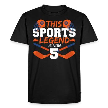 This sports legend is now 5, hockey game 5. - Men's Premium Organic T-Shirt - black - Front - Nico (187cm)