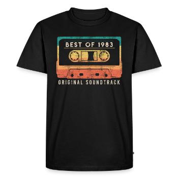 Né en 1983 40 ans 40e anniversaire - T-shirt Premium bio Homme - noir - Devant - Nico (187cm)