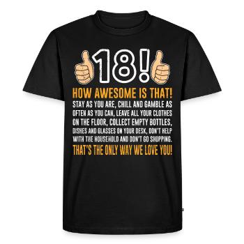 18 years boy 18th birthday - Men's Premium Organic T-Shirt - black - Front - Nico (187cm)