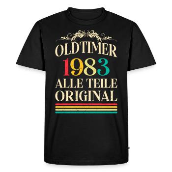 1983 Oldtimer toutes les pièces d’origine 40 ans - T-shirt Premium bio Homme - noir - Devant - Nico (187cm)