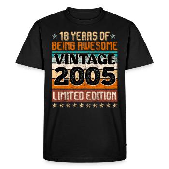 18 years awesome 18th birthday boy 18 years - Men's Premium Organic T-Shirt - black - Front - Nico (187cm)