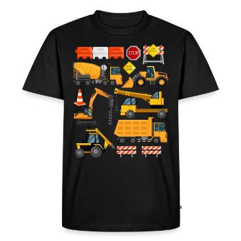 Construction Loader Tractor Dumptuck Construction Site | Engineer - Men's Premium Organic T-Shirt - black - Front - Nico (187cm)
