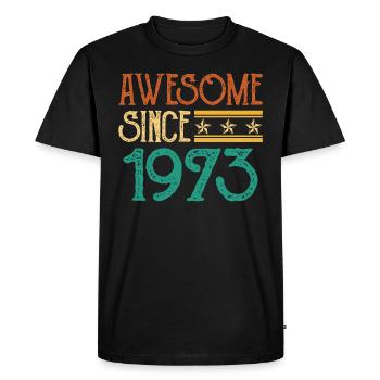 50e anniversaire Né en 1973 50 ans - T-shirt Premium bio Homme - noir - Devant - Nico (187cm)