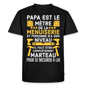 Papa Menuisier 21 - T-shirt Premium bio Homme - noir - Devant - Nico (187cm)