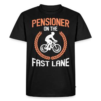 Pensioners in the fast lane Road cyclists - Men's Premium Organic T-Shirt - black - Front - Nico (187cm)