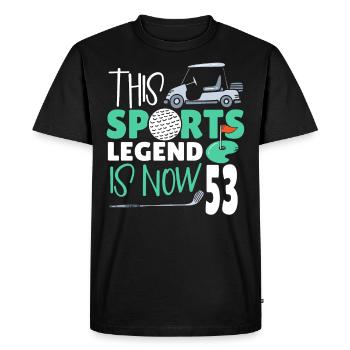 Cette légende du sport a maintenant 53 ans, jeu de golf 53. - T-shirt Premium bio Homme - noir - Devant - Nico (187cm)