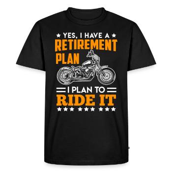 Motard Retraité Retraite Motocyclisme - T-shirt Premium bio Homme - noir - Devant - Nico (187cm)