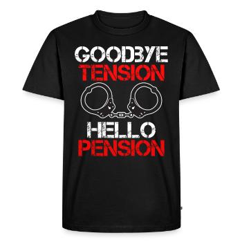 Rente 2023 Adieu Tension Hello Pension - T-shirt Premium bio Homme - noir - Devant - Nico (187cm)