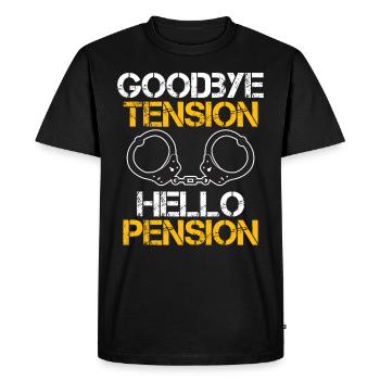 Rente 2023 Adieu Tension Hello Pension - T-shirt Premium bio Homme - noir - Devant - Nico (187cm)