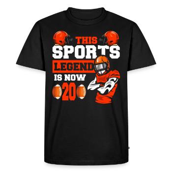 This sports legend is now 20, rugby game 20. - Men's Premium Organic T-Shirt - black - Front - Nico (187cm)