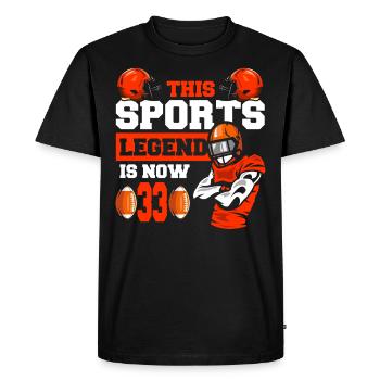 This sports legend is now 33, rugby game 33. - Men's Premium Organic T-Shirt - black - Front - Nico (187cm)