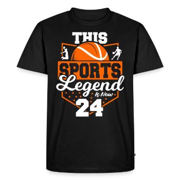 This sports legend is now 24, basketball game - Men's Premium Organic T-Shirt - black - Front - Nico (187cm)