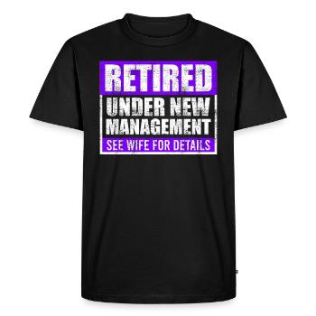 Retraite sous la nouvelle direction - T-shirt Premium bio Homme - noir - Devant - Nico (187cm)