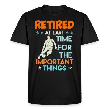 Joueur de basketball à la retraite Pension de basketball - T-shirt Premium bio Homme - noir - Devant - Nico (187cm)