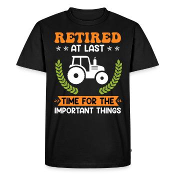 Farmer retired Farm Pensioner Tractor - Men's Premium Organic T-Shirt - black - Front - Nico (187cm)