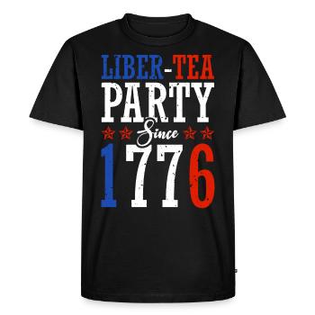 Liber-tea Party since 1776 July 4 - Men's Premium Organic T-Shirt - black - Front - Nico (187cm)