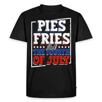 Pies French fries and the Fourth of July - Men's Premium Organic T-Shirt - black - Front - Nico (187cm)