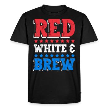 Boisson rouge blanche et brune 4 juillet - T-shirt Premium bio Homme - noir - Devant - Nico (187cm)
