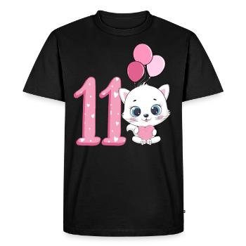 Chaton de 11e anniversaire | Chemise d’anniversaire de chat - T-shirt Premium bio Homme - noir - Devant - Nico (187cm)
