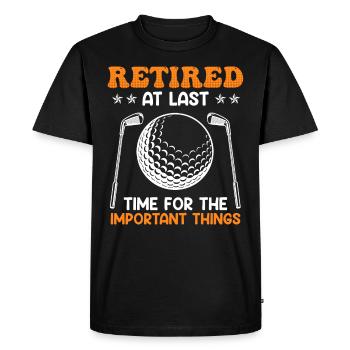 Les golfeurs à la retraite Il est temps de faire des choses importantes - T-shirt Premium bio Homme - noir - Devant - Nico (187cm)