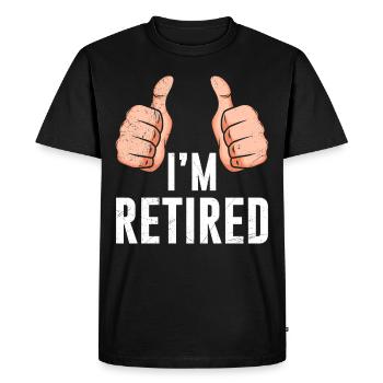 Le retraité Spruch est à la retraite 2023 - T-shirt Premium bio Homme - noir - Devant - Nico (187cm)