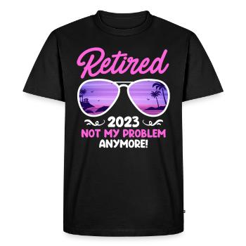 Pension 2023 Pension de retraite des pensionnés - T-shirt Premium bio Homme - noir - Devant - Nico (187cm)