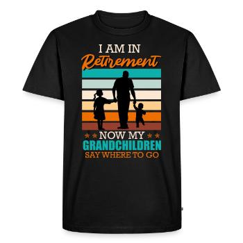 Temps de retraite pour les petits-enfants pensionnés - T-shirt Premium bio Homme - noir - Devant - Nico (187cm)