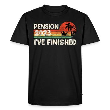 Pension 2023 J’ai terminé Retraité Retraité - T-shirt Premium bio Homme - noir - Devant - Nico (187cm)