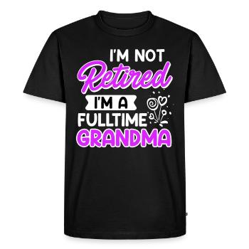 Grand-mère pensionnée à temps plein - T-shirt Premium bio Homme - noir - Devant - Nico (187cm)