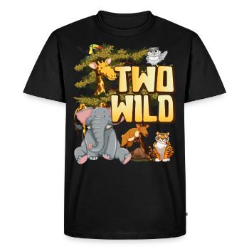 Two wild animals Endangered animals 2nd birthday child - Men's Premium Organic T-Shirt - black - Front - Nico (187cm)