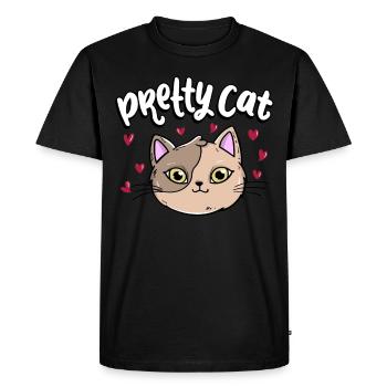 Pretty Cat Meow Kitten Animal Rights Movement Advocacy - Men's Premium Organic T-Shirt - black - Front - Nico (187cm)