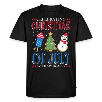 Celebrating Independence Day Christmas in the - Men's Premium Organic T-Shirt - black - Front - Nico (187cm)