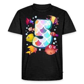 5e anniversaire | Rainbow Fish Anniversaire | - T-shirt Premium bio Homme - noir - Devant - Nico (187cm)