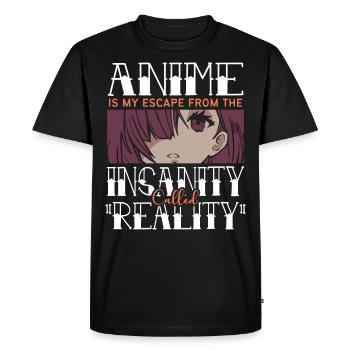 L’anime est mon échappatoire à la folie appelée - T-shirt Premium bio Homme - noir - Devant - Nico (187cm)
