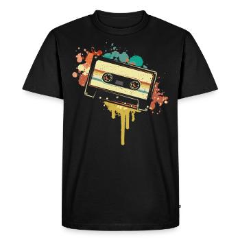 Vintage Cassette Music Handset Cassette-theme - T-shirt Premium bio Homme - noir - Devant - Nico (187cm)