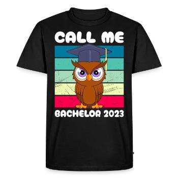 Appelez-moi Bachelor 2023 Diplôme d’études - T-shirt Premium bio Homme - noir - Devant - Nico (187cm)