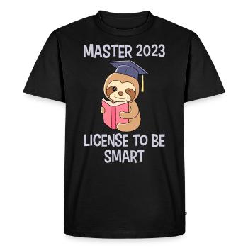 Master 2023 avec la licence de la merde intelligente - T-shirt Premium bio Homme - noir - Devant - Nico (187cm)