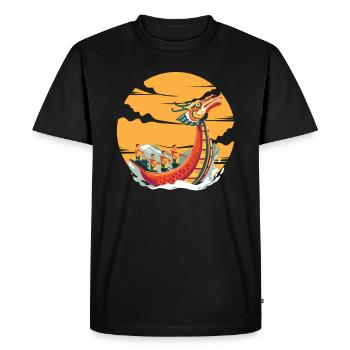 Sunset Dragon Boat Racing Paddlers Team Drummer - Men's Premium Organic T-Shirt - black - Front - Nico (187cm)